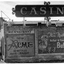 Sundown Casino side view, with Old Mexico Cafe sign in background