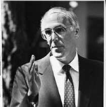 Bill Honig campaigning. He was elected Superintendent of Public Instruction in 1982 and served three terms