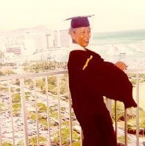 Clarissa Wildy in her Bachelor's Graduation Robe