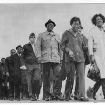 Dr. Martin Luther King, Jr., assassination. March at McClellan AFB, to the base chapel, on the 45th anniversary of his birth