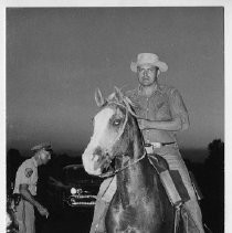 Len Kibbe riding into the Grant Line Station during the "re-run" of the Pony Express