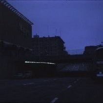 View of the redevelopment district before demolition of the buildings