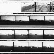 Contact sheet with views of the harness race from start to finish at Cal Expo