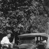 Man puts water in his radiator