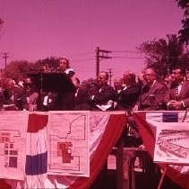 View of the groundbreaking ceremonies for the Federal Building in Sacramento