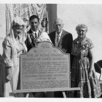 View of the plaque for the site of the Royal Spanish Presido of Santa Barbara, California State Landmark #636 in Santa Barbara County