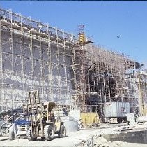 View of the construction site for Weinstock's Department Store on the K Street Mall or Downtown Plaza