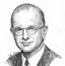 Drawing of Dr. Robert Mendelsohn. by John Lopes