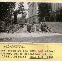 Dismanatled stone stairs in Capitol Park