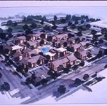 Renderings of proposed projects in the redevelopment district