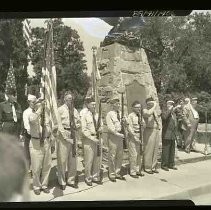 Veterans at a memorial monument