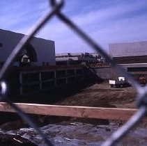 View of the construction for the Liberty House Department Store in the Downtown Plaza on K Street also known as the K Street Mall