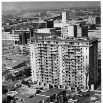 Aerial view of Capitol Towers apartments