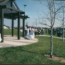 Walerga Park Plaque Dedication with View of Shade Structure and Singing Children