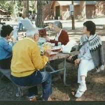 Tule Lake Linkville Cemetery Project 1989: Tour Participants Eating Lunch