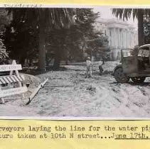 Water pipes being layed in Capitol Park