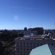 View of the Sacramento skyline as seen from the roof of the Hyatt Regency Hotel