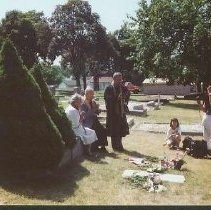 Tule Lake Linkville Cemetery Project 1989: Three Religious Figures Near the Gravemarker