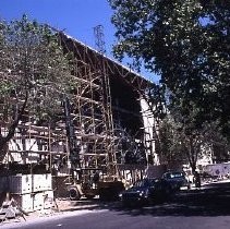 View of the construction site for Weinstock's Department Store on the K Street Mall or Downtown Plaza