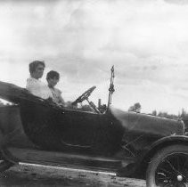 Woman and an automobile