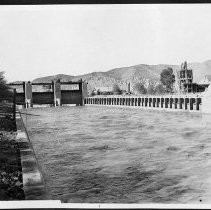 Settling basin at Laguna Dam undergoing a flushing. Yuma Project of the United States Reclamation Service