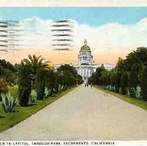 East Approach to Capitol through park, Sacramento, California