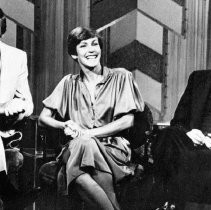 Governor Edmund G. Brown, Jr. talks with Mike Douglas and singer Helen Reddy during an appearance on the Mike Douglas show