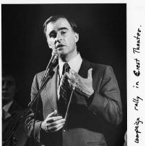 Edmund G. Brown Jr. speaking at campaign rally