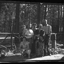 Unidentified people in a forest setting