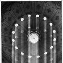 Light streaks through the windows of the California State Capitol's newly restored dome