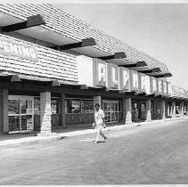Exterior view of the Grand Opening of the Alpha Beta Supermarket at Hillsdale Blvd. and Walerga Road. Two stores opened at the same time