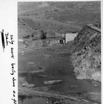 Construction work on the the floor of the Auburn Dam site