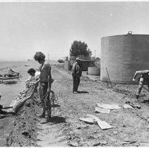 Sandbag Work at Sewage Treatment Plant