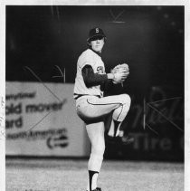 Larry Gura, temporarily with the Spokane Indians, pitching against the Sacramento Solons