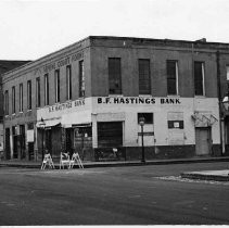 Photograph of B.F. Hastings Building in Old Sacramento, prior to restoration