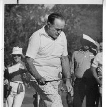 Bob Hope, the legendary comedian and movie and TV star, playing golf at Del Paso Country Club in Sacramento