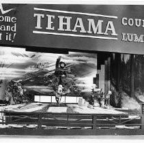 View of Tehama County's exhibit booth at the California State Fair. This was the last fair held at the old fair grounds