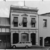 Caption reads: "Today, station wagons replace yesteryear's horse and buggy." Shown is Central Sierra Bank at Angel's Camp in Calaveras County