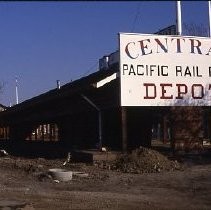 Old Sacramento. View of the Central Pacific Railroad Depot