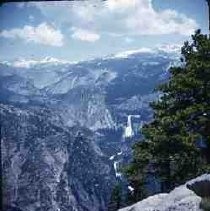 Slides of California Historical Sites. Nevada and Vernal Falls from Glacier Point, Yosemite N.P