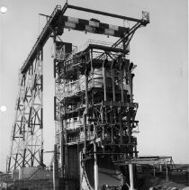 Alpha test stands. View of T.S. 1 showing steam ejectors in place. Diffuser in foreground being installed