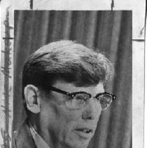 Martin Huff, former auditor-general of Oakland, who later became the executive officer of the California Franchise Tax Board (1963-1979), shown testifying at a hearing