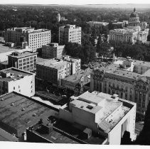 Sacramento Aerial showing State Capitol and Crest Theater