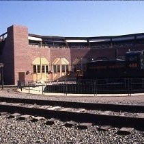 Old Sacramento historic district. View of the California State Railroad Museum