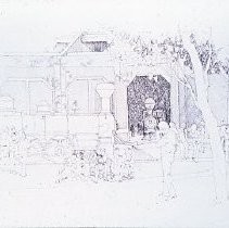 Old Sacramento historic district. View of the renderings for the California State Railroad Museum