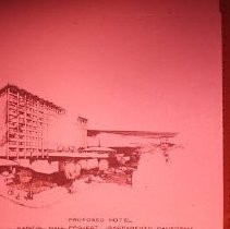 Capitol Mall Redevelopment Project renderings of buildings in the district bounded by Capitol Ave. 4th, 5th and L Streets. This views shows the Swig Hotel Proposal