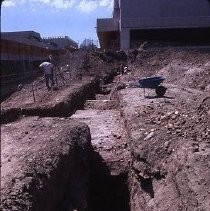 View of the Liberty House Department Store site and the archeological dig under way