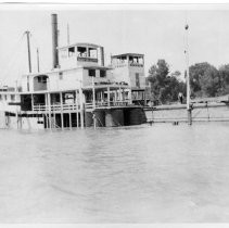 View of steamers "Red Bluff" and "Utah" docked on the Sacramento River