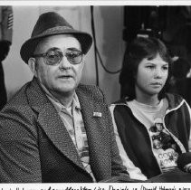 Robert Hohman, father of hostage Sgt. Don Hohman, with his granddaughter Lisa Daniels, 13 (Sgt. Hohman's niece), at a press conference. Sgt. Hohman, an army Medic, was from West Sacramento. Iranian Hostage Crisis