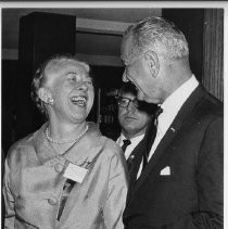 President Lyndon B. Johnson on a campaign visit to the Sacramento area, with Esther Peterson, the Assistant Secretary of Labor